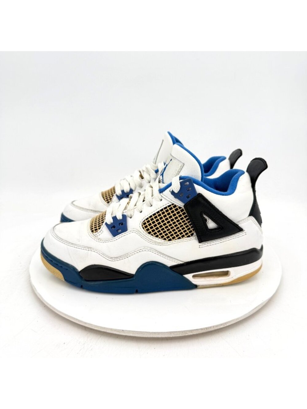 Nike Air Jordan 4 Motorsports Youth Size 6Y Women 7.5 408452 117 White Blue Shoe